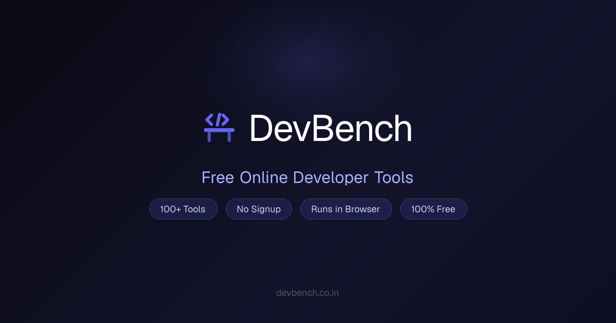 DevBench — 146+ Free Online Developer Tools | No Signup