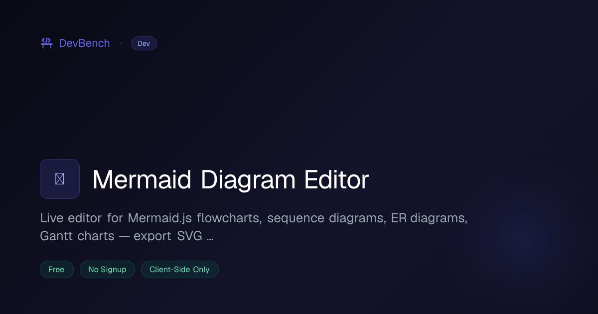 Mermaid Diagram Editor — Live Preview Online | DevBench